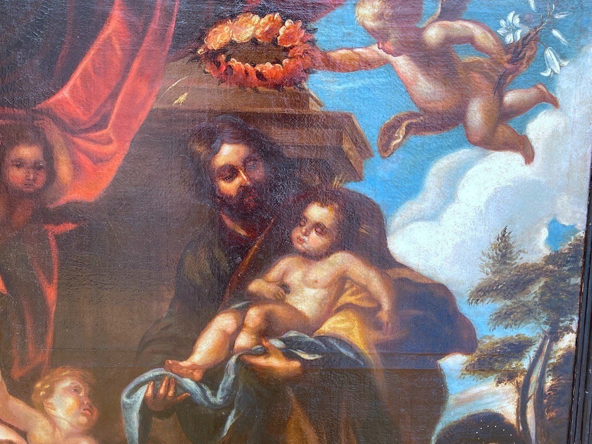 Adoration de l’Enfant Jésus – École italienne, fin XVIe – début XVIIe siècle-photo-3