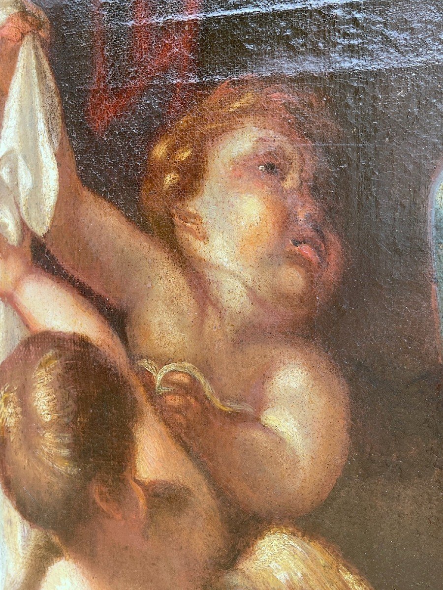 Adoration de l’Enfant Jésus – École italienne, fin XVIe – début XVIIe siècle-photo-1