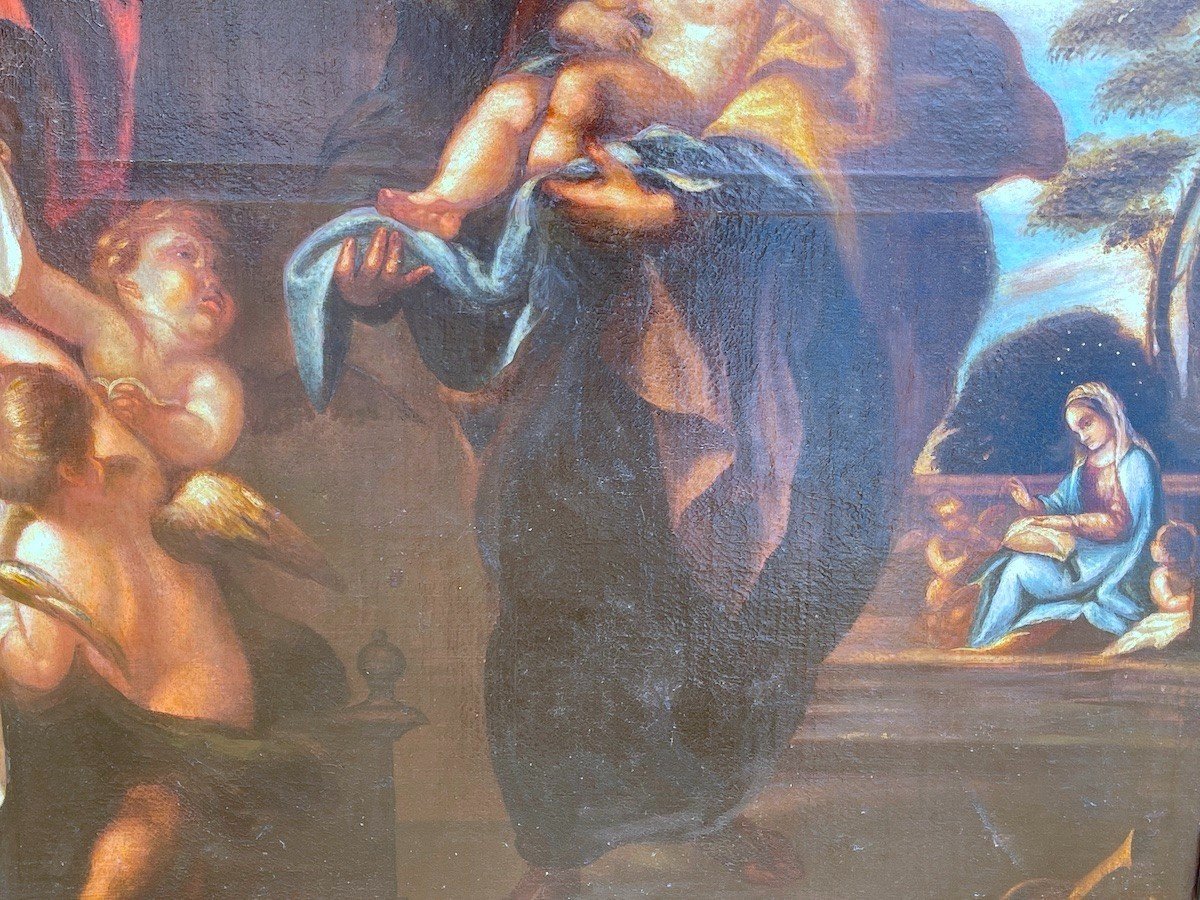 Adoration de l’Enfant Jésus – École italienne, fin XVIe – début XVIIe siècle-photo-2