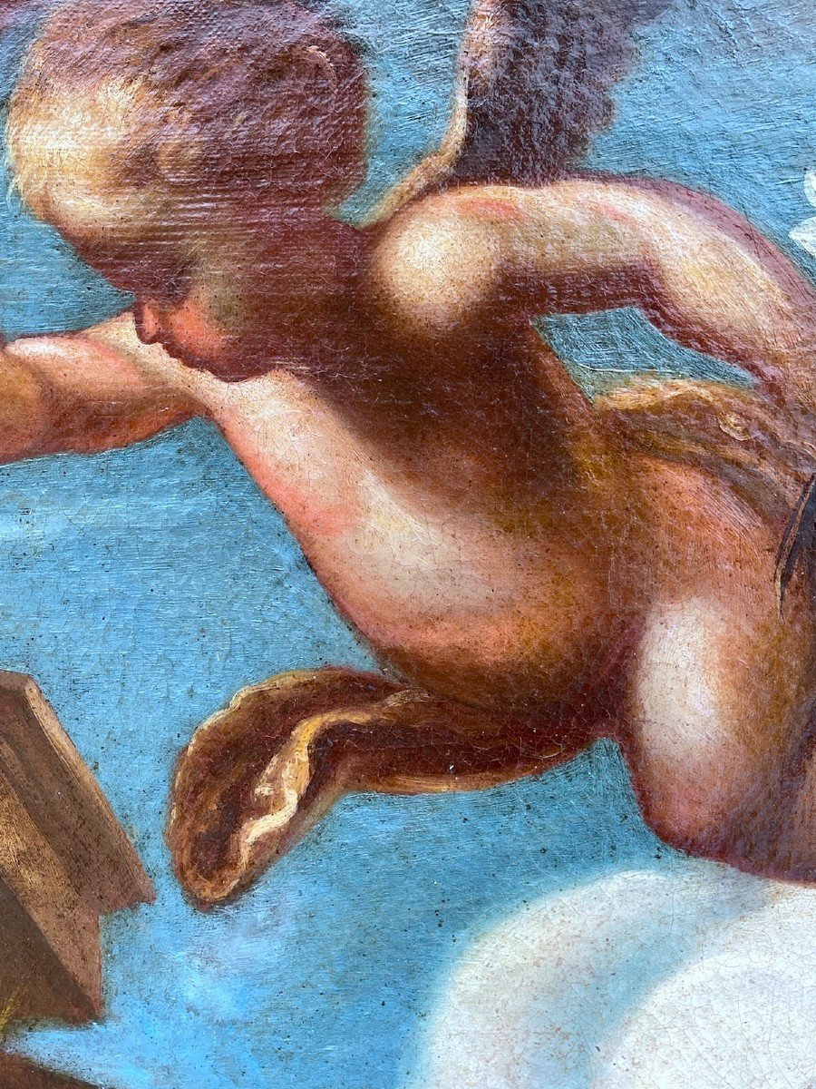 Adoration de l’Enfant Jésus – École italienne, fin XVIe – début XVIIe siècle-photo-4