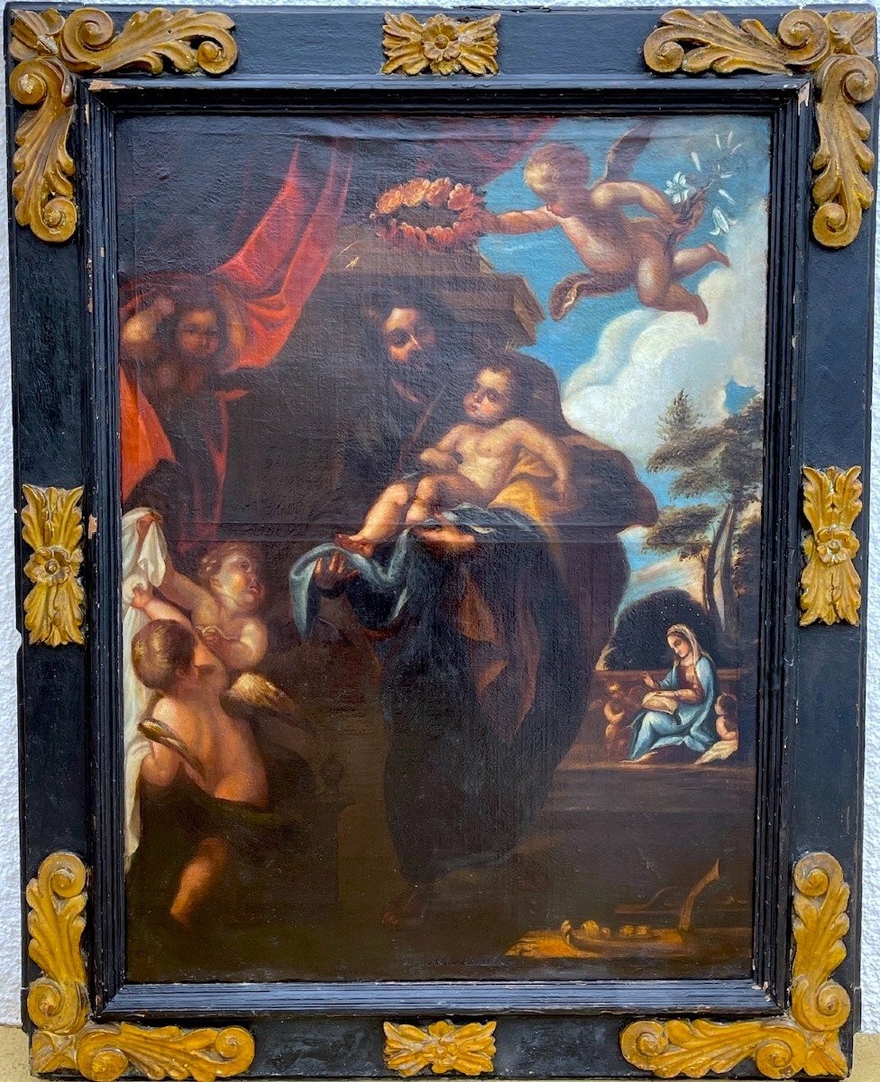 Adoration de l’Enfant Jésus – École italienne, fin XVIe – début XVIIe siècle