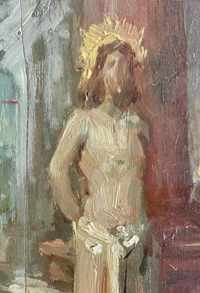 Ferdinand Humbert (1842–1934) — Study Of A Haloed Man, Standing Nude - Christ?-photo-4