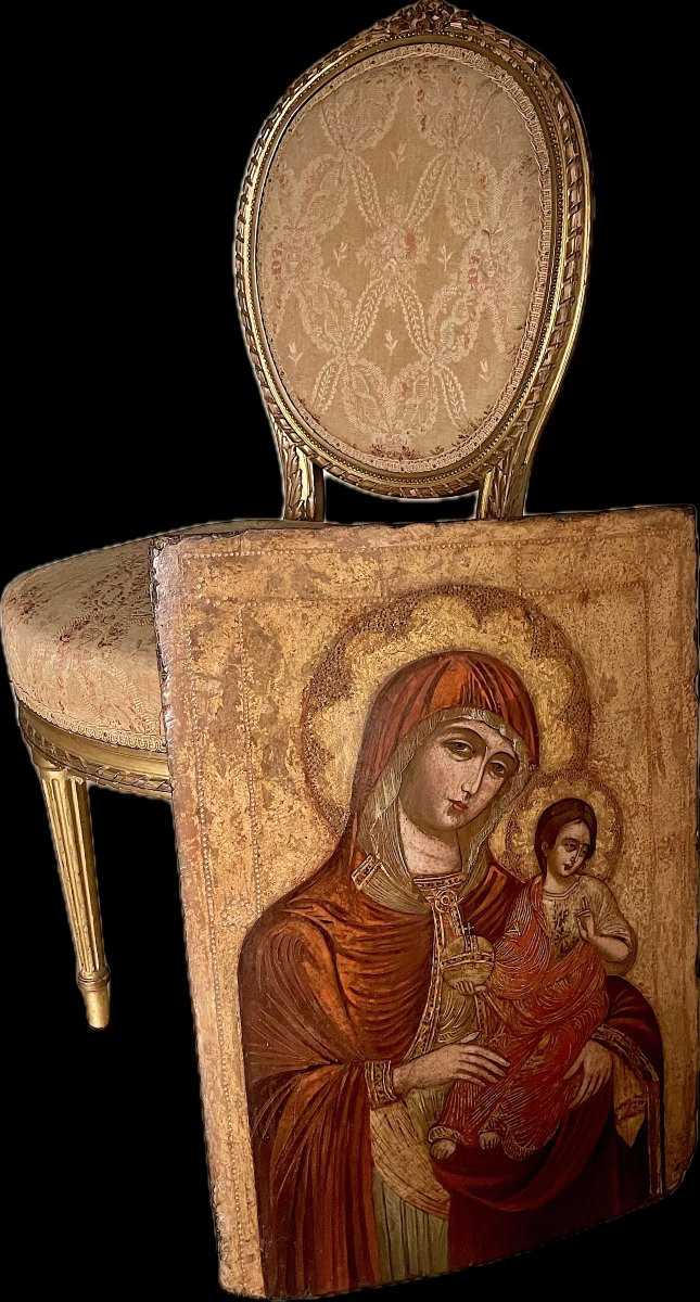 Virgin And Child In Majesty – Tempera And Gold Leaf On Panel – Central Italy 14th / Early 15th -photo-2
