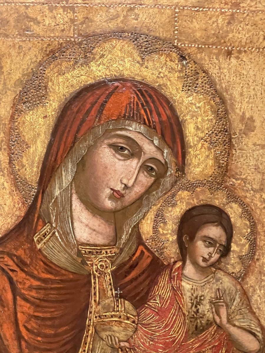 Virgin And Child In Majesty – Tempera And Gold Leaf On Panel – Central Italy 14th / Early 15th -photo-2