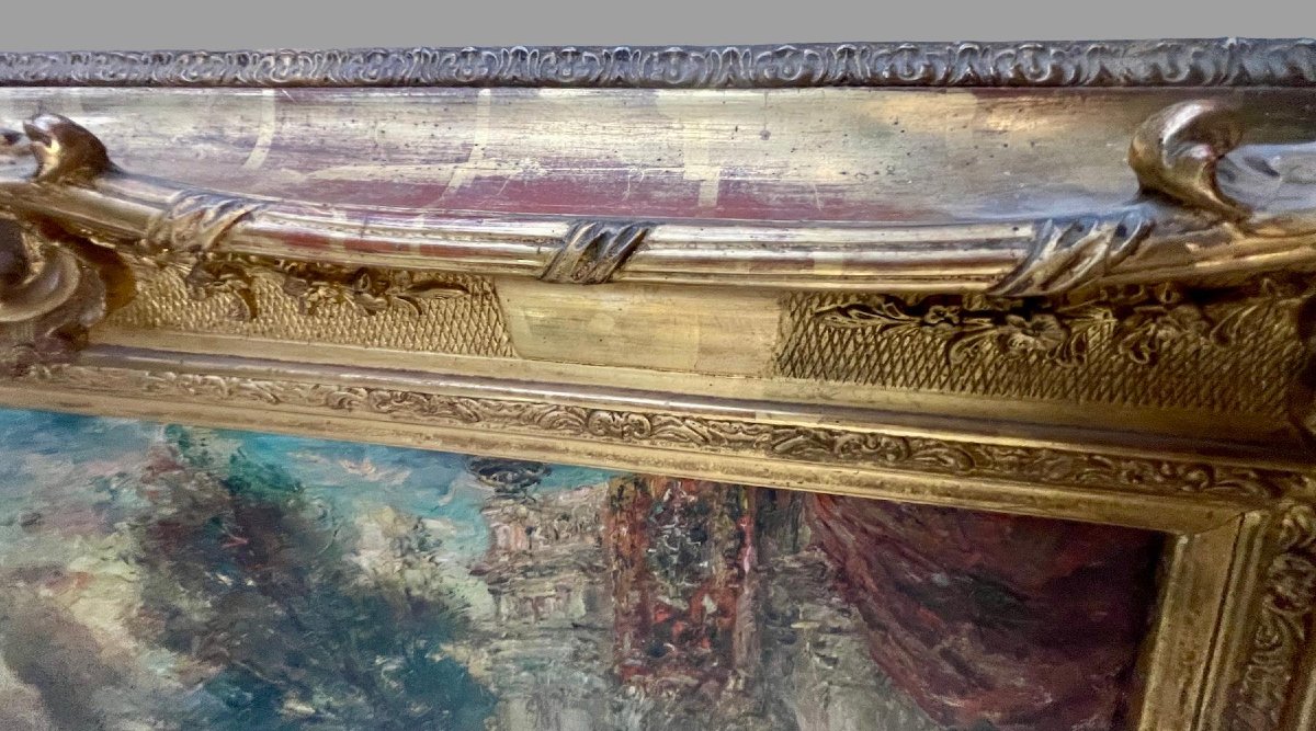 Fête galante dans un Parc – Entourage de Monticelli, huile sur panneau, fin XIXᵉ-photo-8