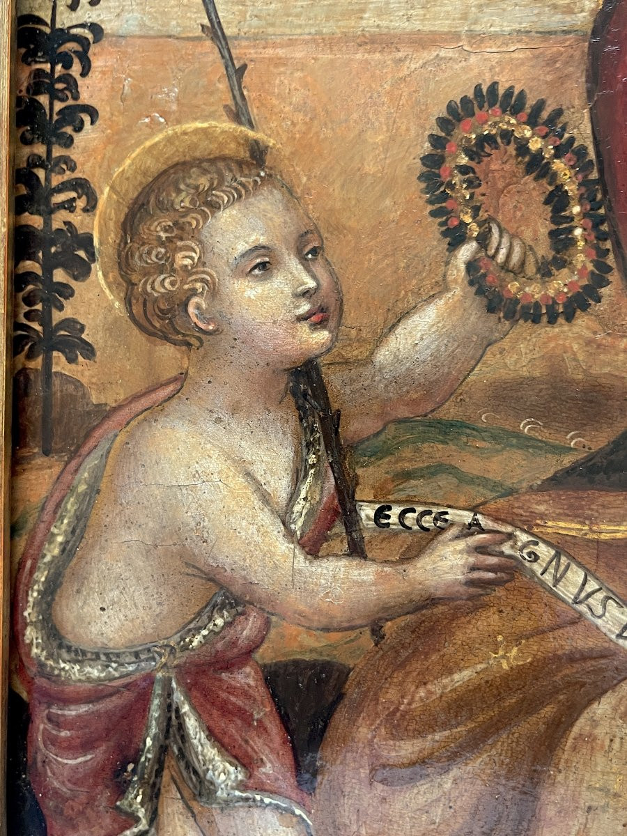 Vierge à l’Enfant et Saint Jean-Baptiste enfant - Toscane XVIème siècle-photo-3
