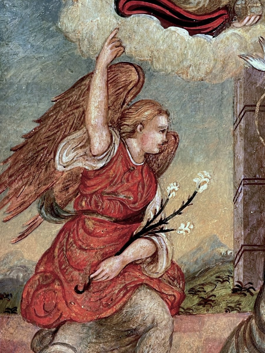 Annonciation – Italie du Nord, milieu du XVIe siècle- Tempera sur panneau-photo-4