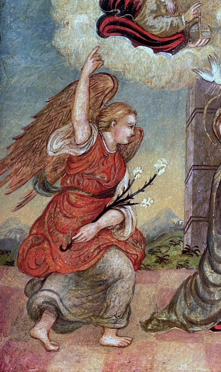 Annonciation – Italie du Nord, milieu du XVIe siècle- Tempera sur panneau-photo-2