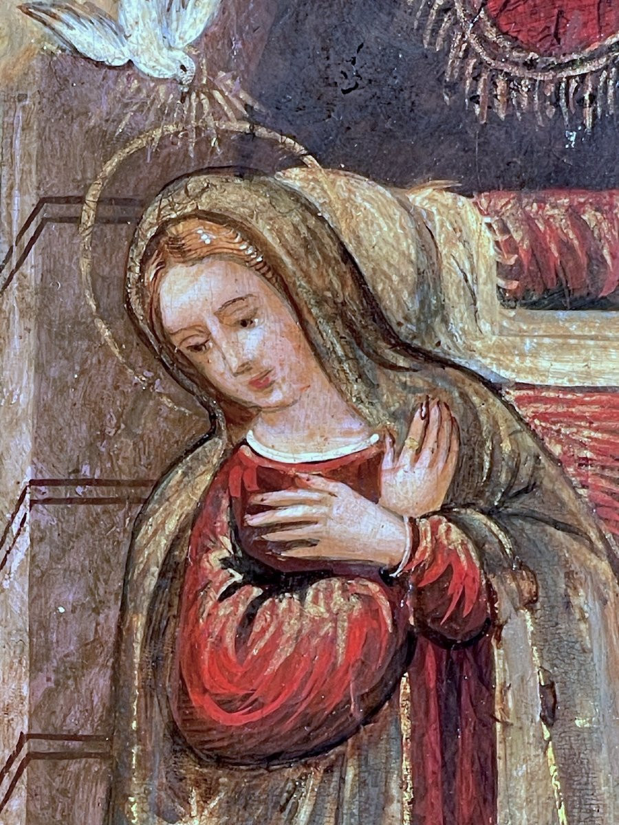 Annonciation – Italie du Nord, milieu du XVIe siècle- Tempera sur panneau-photo-4