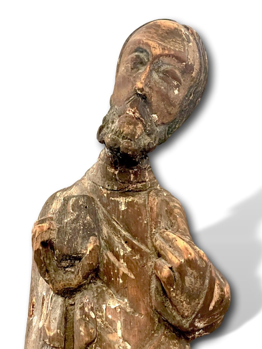 Christ Enseignant – Sculpture Gothique en Bois – France méridionale (Languedoc) – XIVe Siècle-photo-3