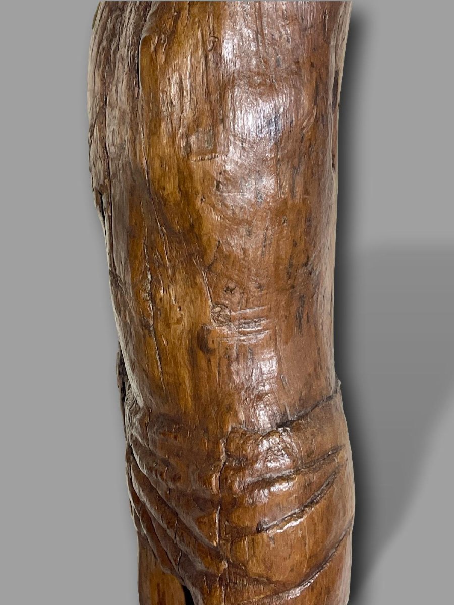 Saint Sébastien – Sculpture gothique primitive en chêne monoxyle – Europe – fin XIIè-photo-5