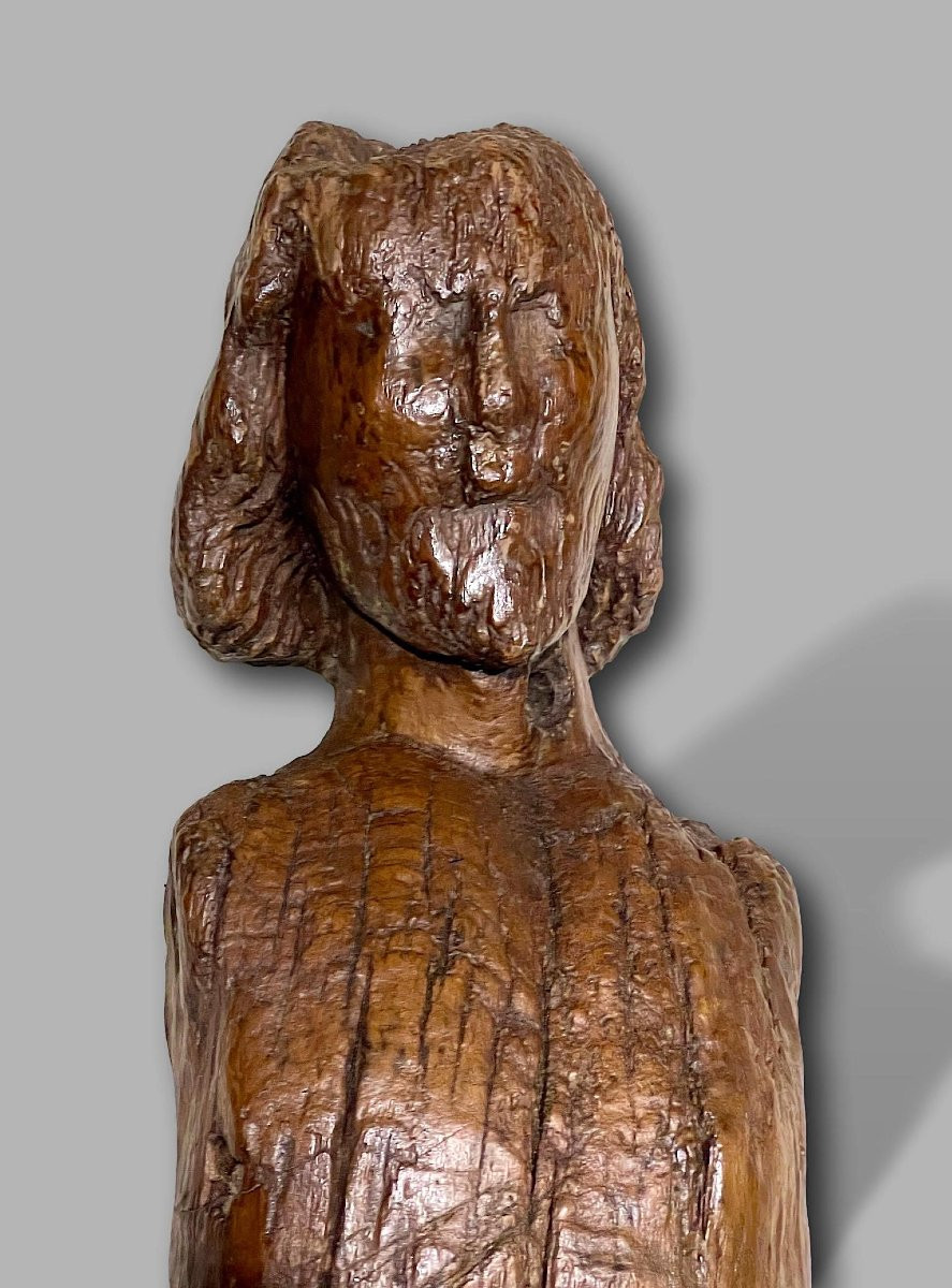 Saint Sébastien – Sculpture gothique primitive en chêne monoxyle – Europe – fin XIIè-photo-6