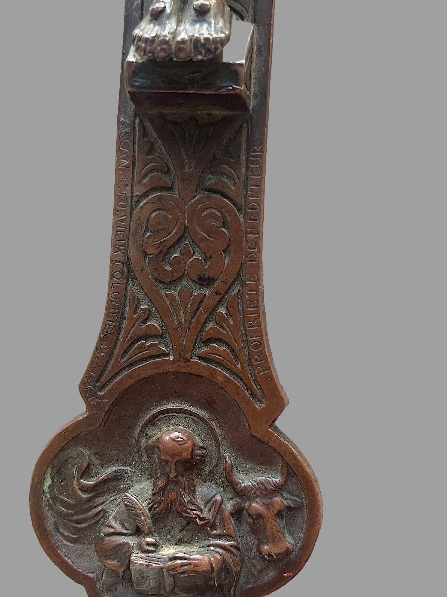 Crucifix In Patinated Bronze - Paris Edition, Rue Du Vieux-colombier - Marked B.h.m.-photo-7
