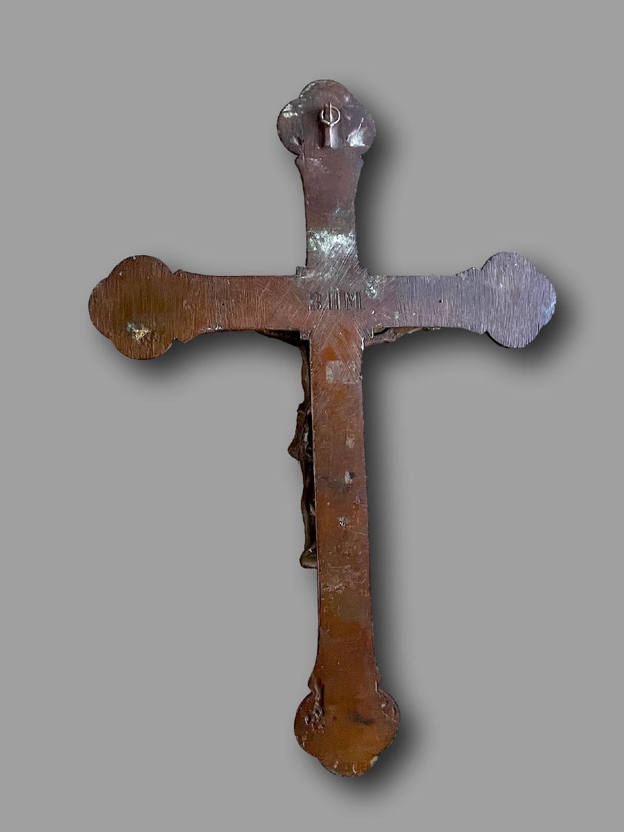 Crucifix In Patinated Bronze - Paris Edition, Rue Du Vieux-colombier - Marked B.h.m.-photo-8