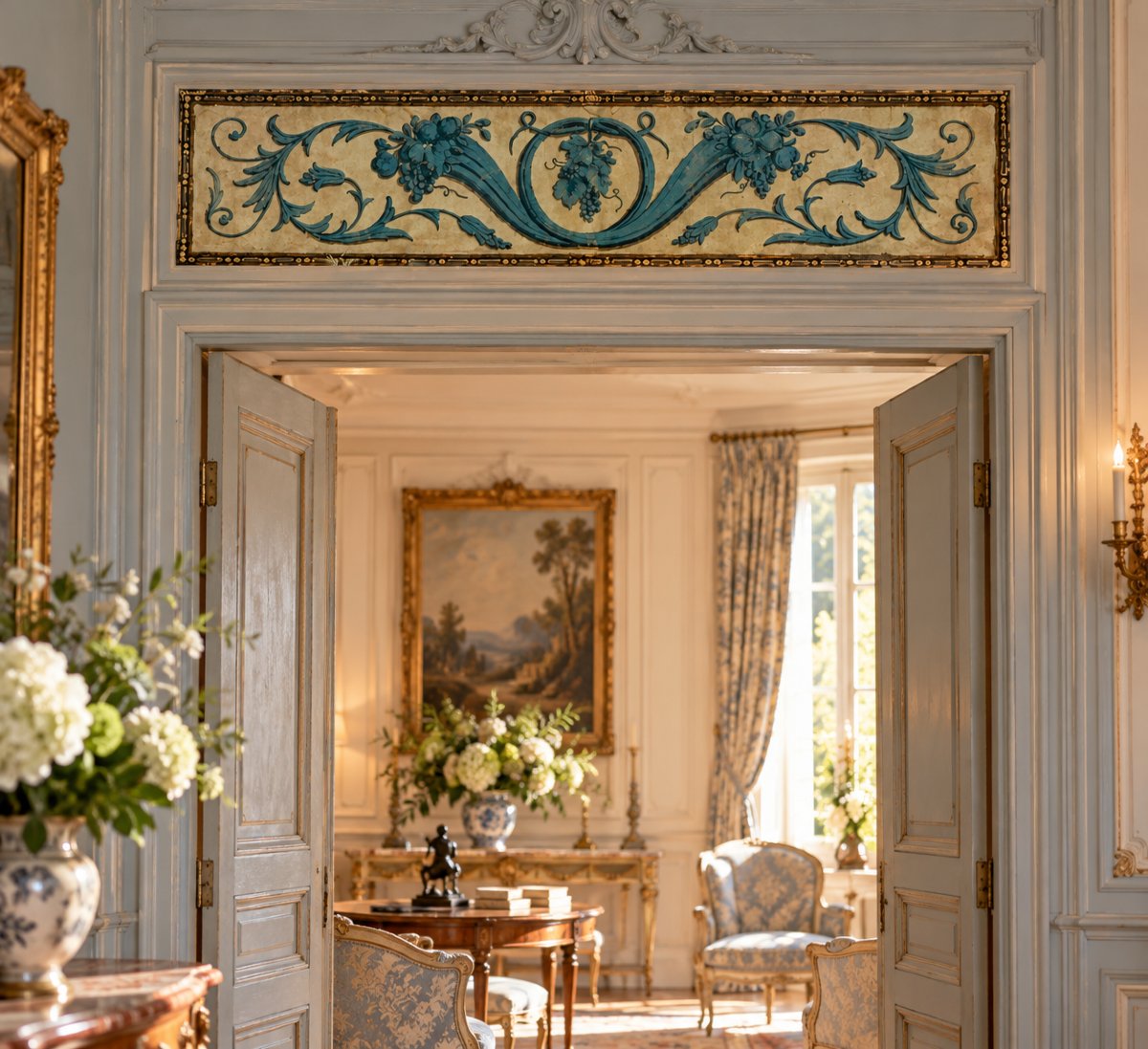 Cornes d’abondance et pampres – France – XVIIIe - Huile sur toile-photo-4