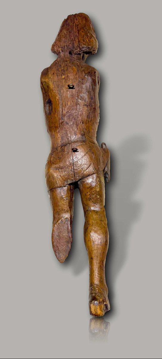 Exceptionnelle Sculpture Médiévale de Saint Sébastien en Chêne Monoxyle – Primitif XIIè siècle-photo-7