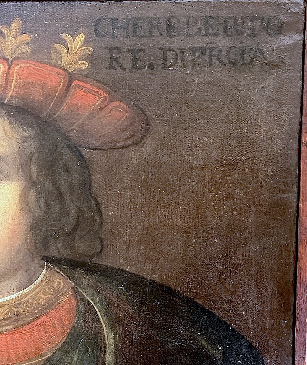 Historical Portrait Of Childebert I – Oil On Canvas – 17th-century Italian Master-photo-2