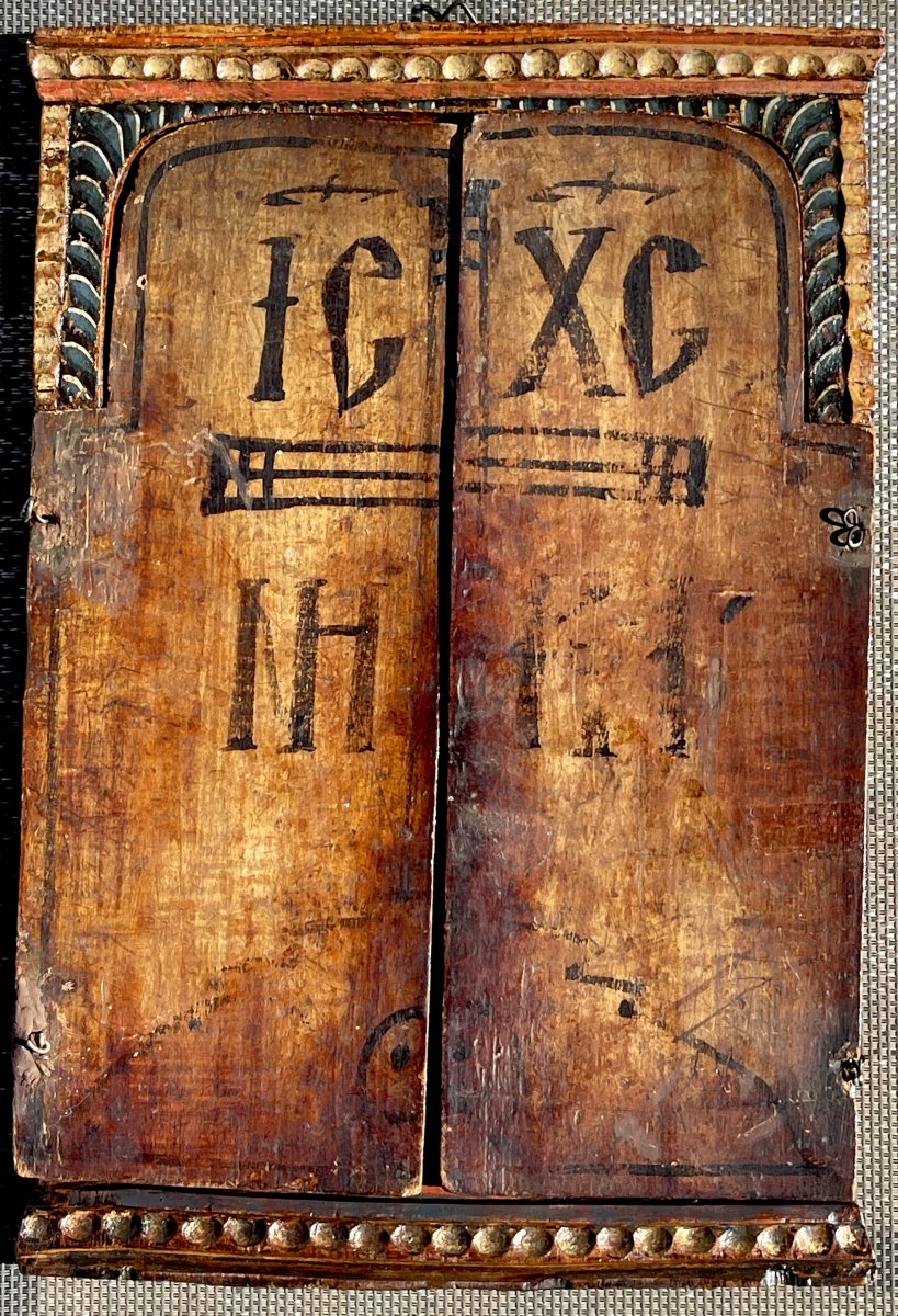 Orthodox Triptych Depicting The Crowned Virgin And Child – Balkan School, 18th Century-photo-8