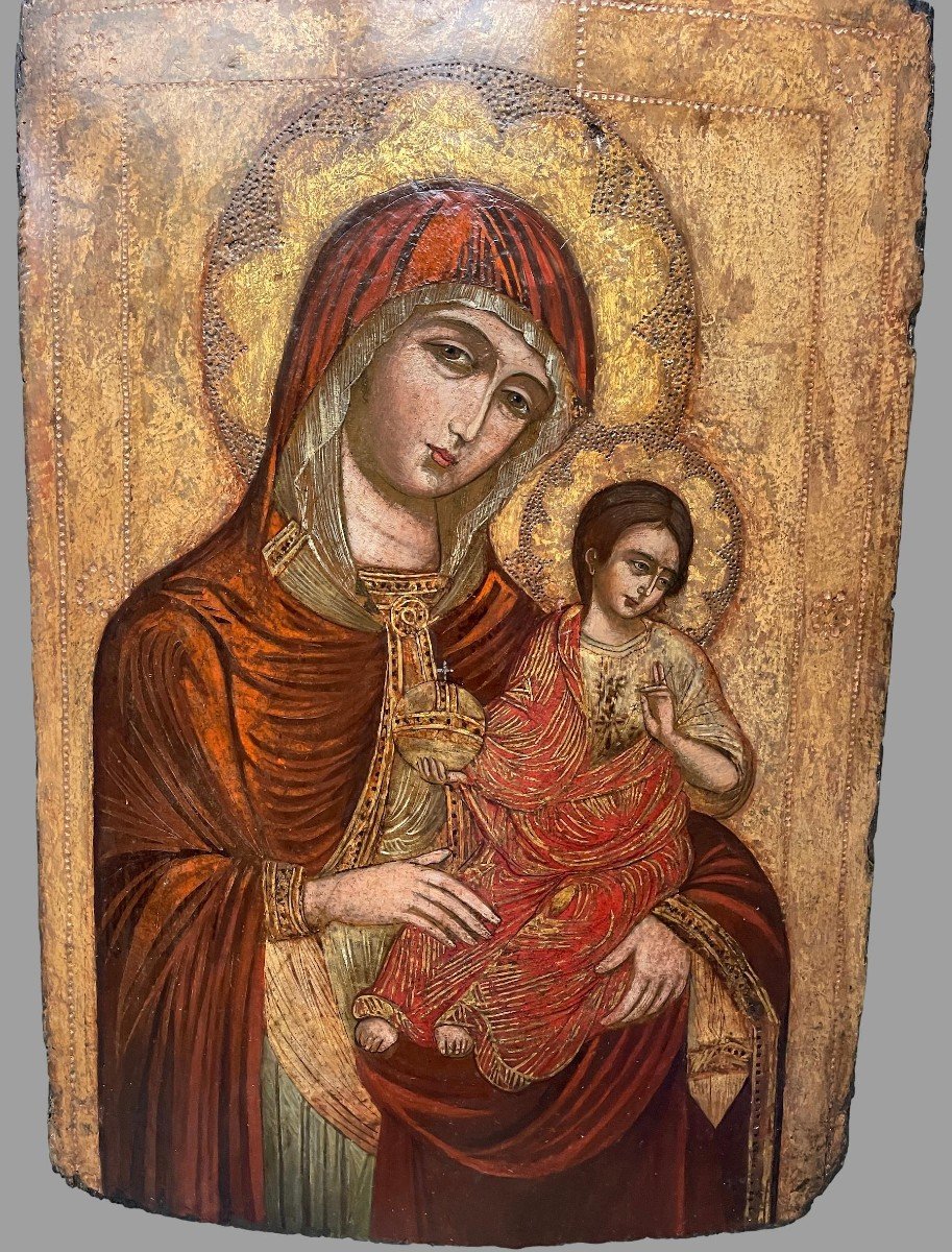 Virgin And Child, Tempera On Panel With A Gold Background, Italy, 14th–15th Century-photo-4
