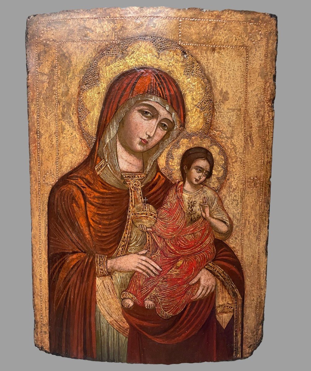 Virgin And Child, Tempera On Panel With A Gold Background, Italy, 14th–15th Century-photo-1