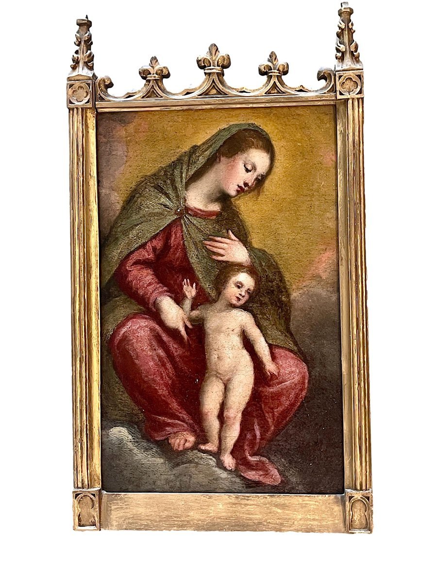 Vierge à l'Enfant École Lombarde Vers 1580 Entourage de Bernardino Campi-photo-4