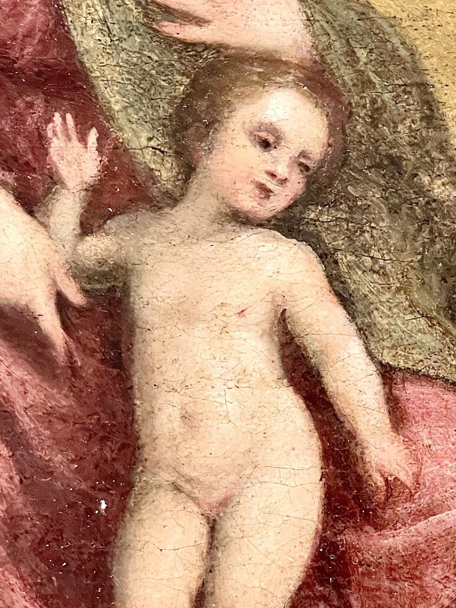 Vierge à l'Enfant École Lombarde Vers 1580 Entourage de Bernardino Campi-photo-2