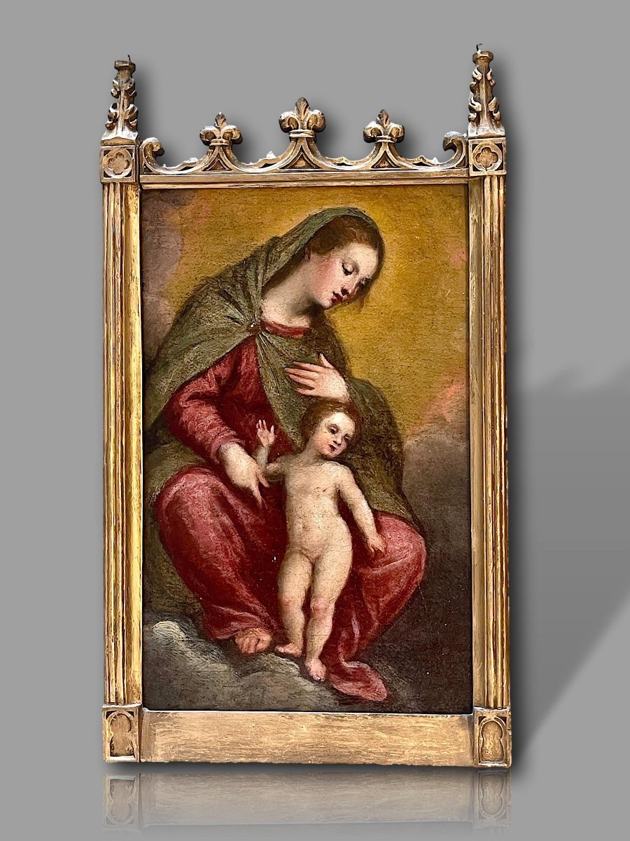 Vierge à l'Enfant École Lombarde Vers 1580 Entourage de Bernardino Campi-photo-4