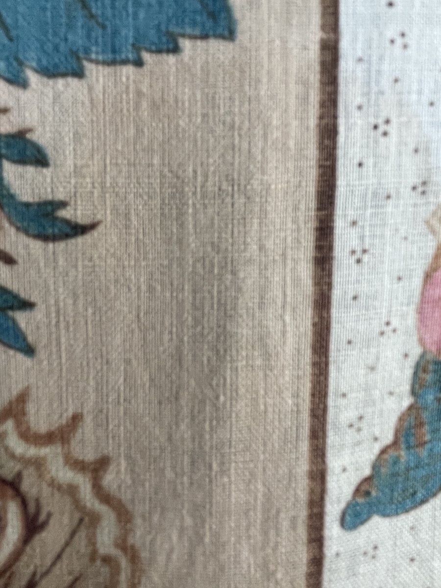 18th-century Indian Painting (nantes?) Featuring Chinoiserie, Flowers, And Butterflies, 216 X 180 Cm -photo-7