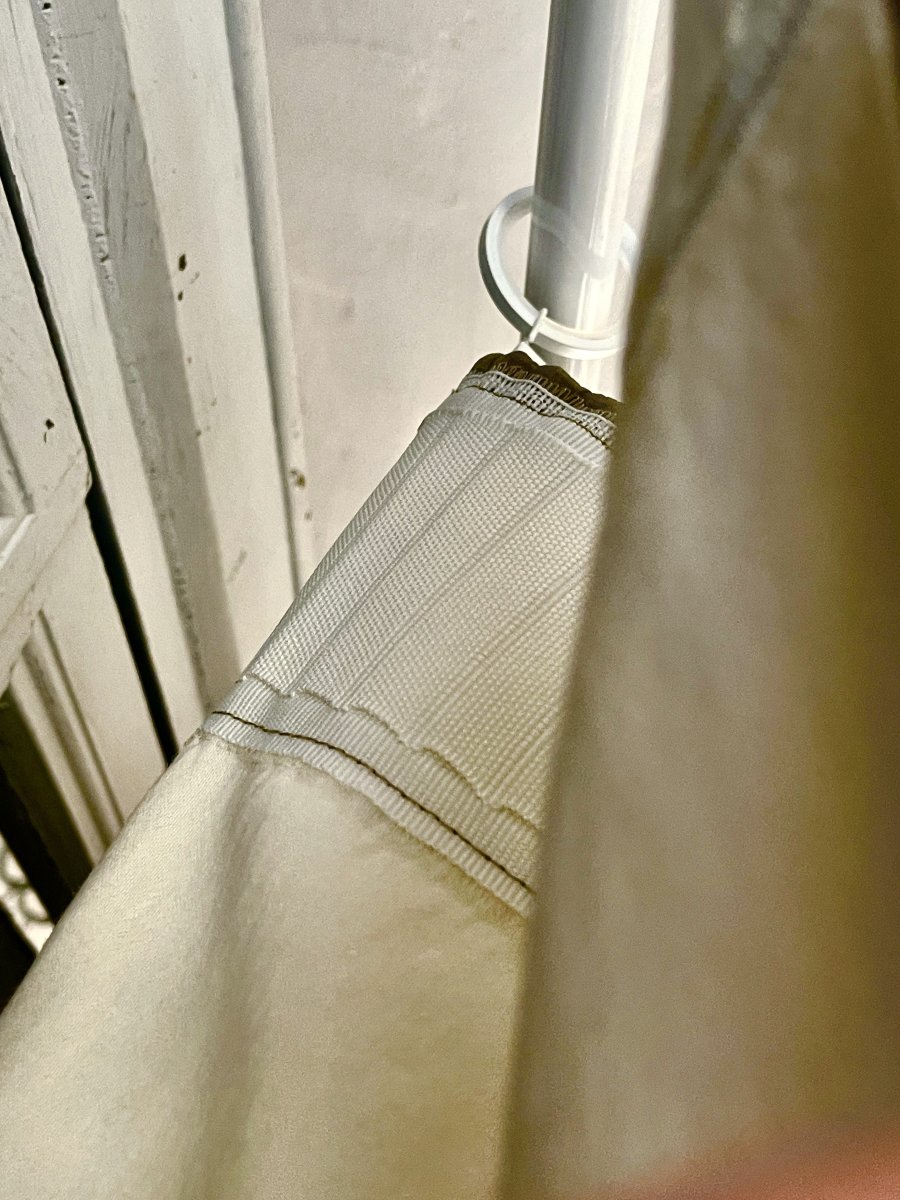 1st Pair Of Mayenne Linen Curtains, Bronze-toned Moiré Silk, Lined, 340 Cm-photo-7