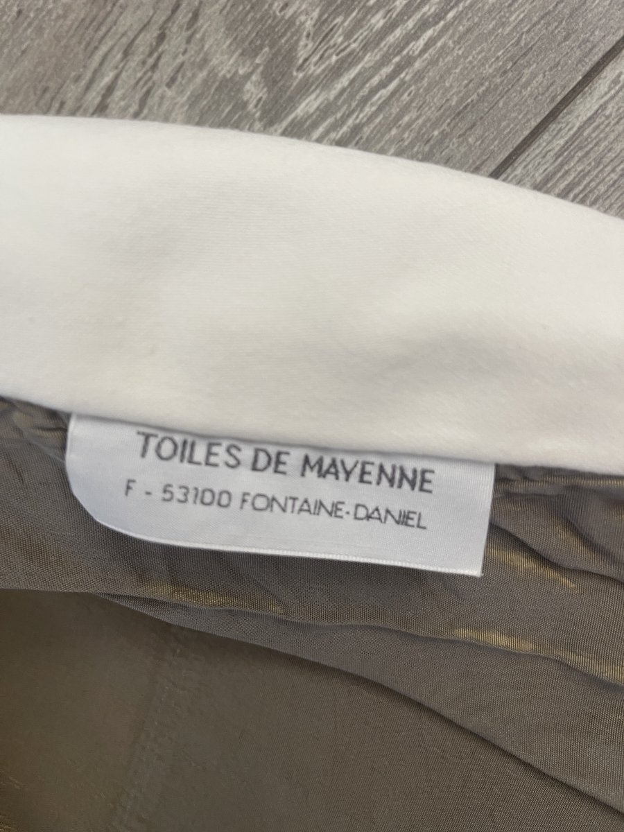 2nd Pair Of Mayenne Linen Curtains, Bronze-colored Moiré Silk, Lined, 340 Cm-photo-8