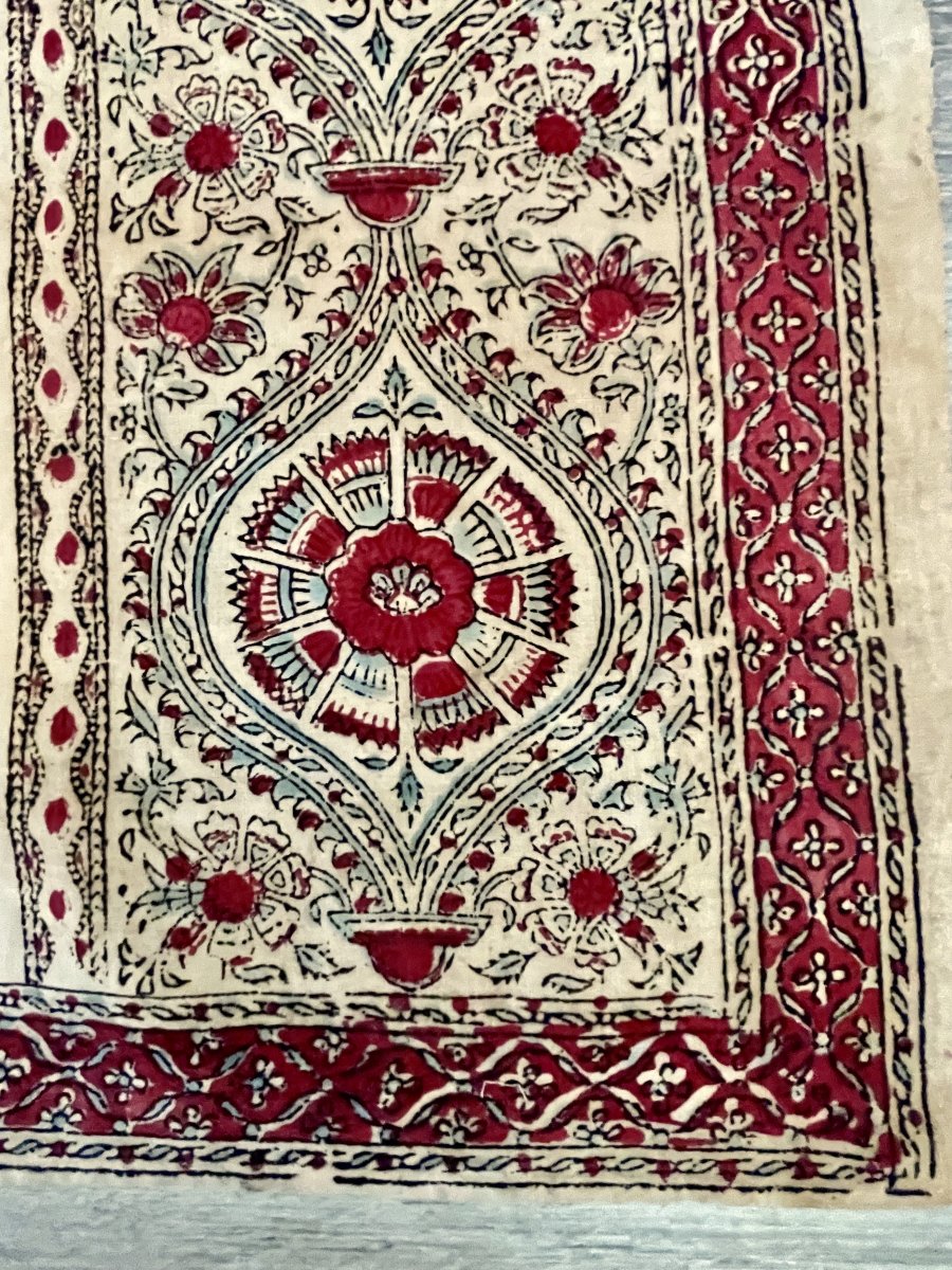 Palampore Kalamkari With Solar Lions And Persian Inscriptions, India, 19th Century-photo-4