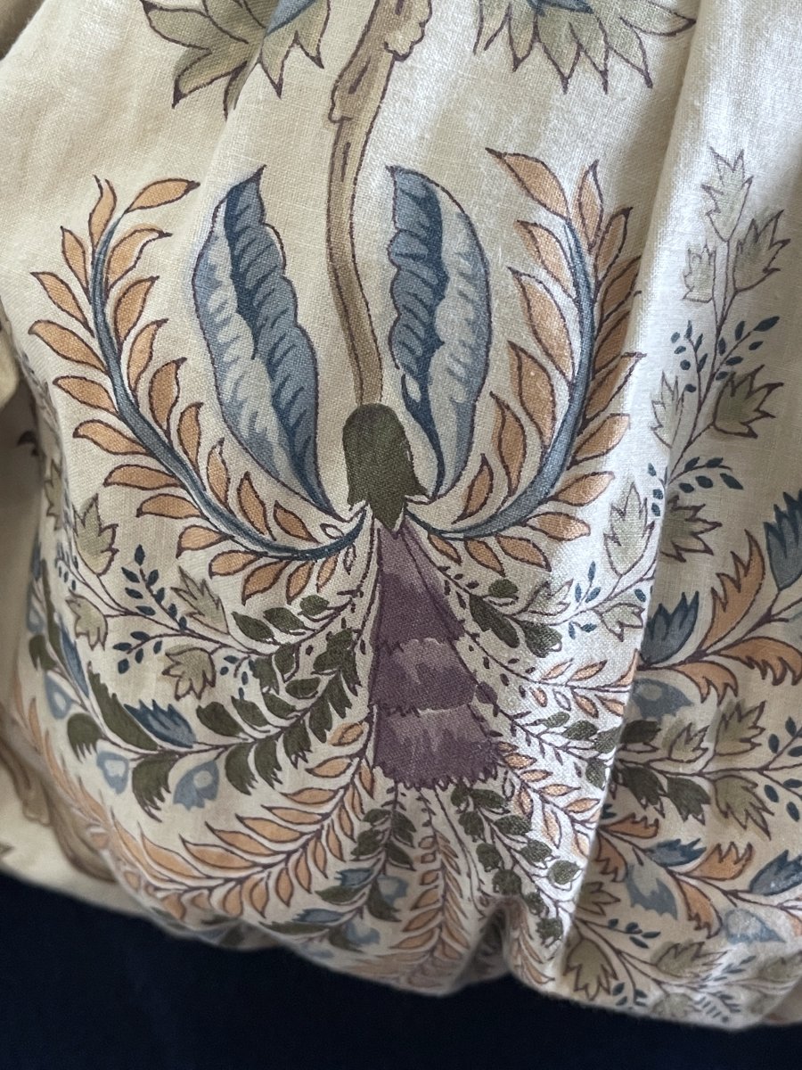 Coussin Rond, étoffe Imprimée Indienne, Diamètre 70 cm-photo-5