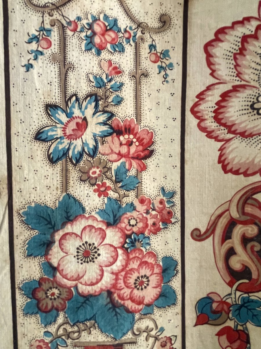 Coromandel Indian Textile With Large Floral Vase Design, 18th Century, 209 X 176 Cm-photo-4