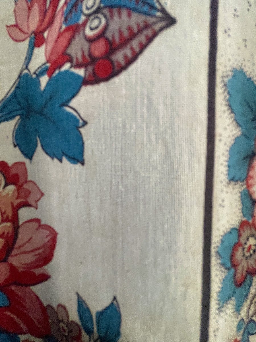 Coromandel Indian Textile With Large Floral Vase Design, 18th Century, 209 X 176 Cm-photo-7