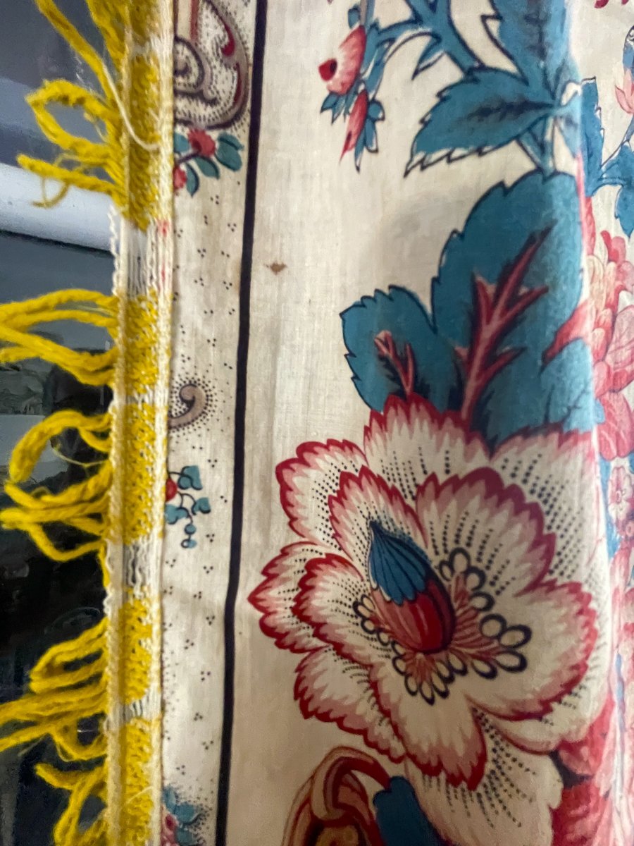 Coromandel Indian Textile With Large Floral Vase Design, 18th Century, 209 X 176 Cm-photo-8