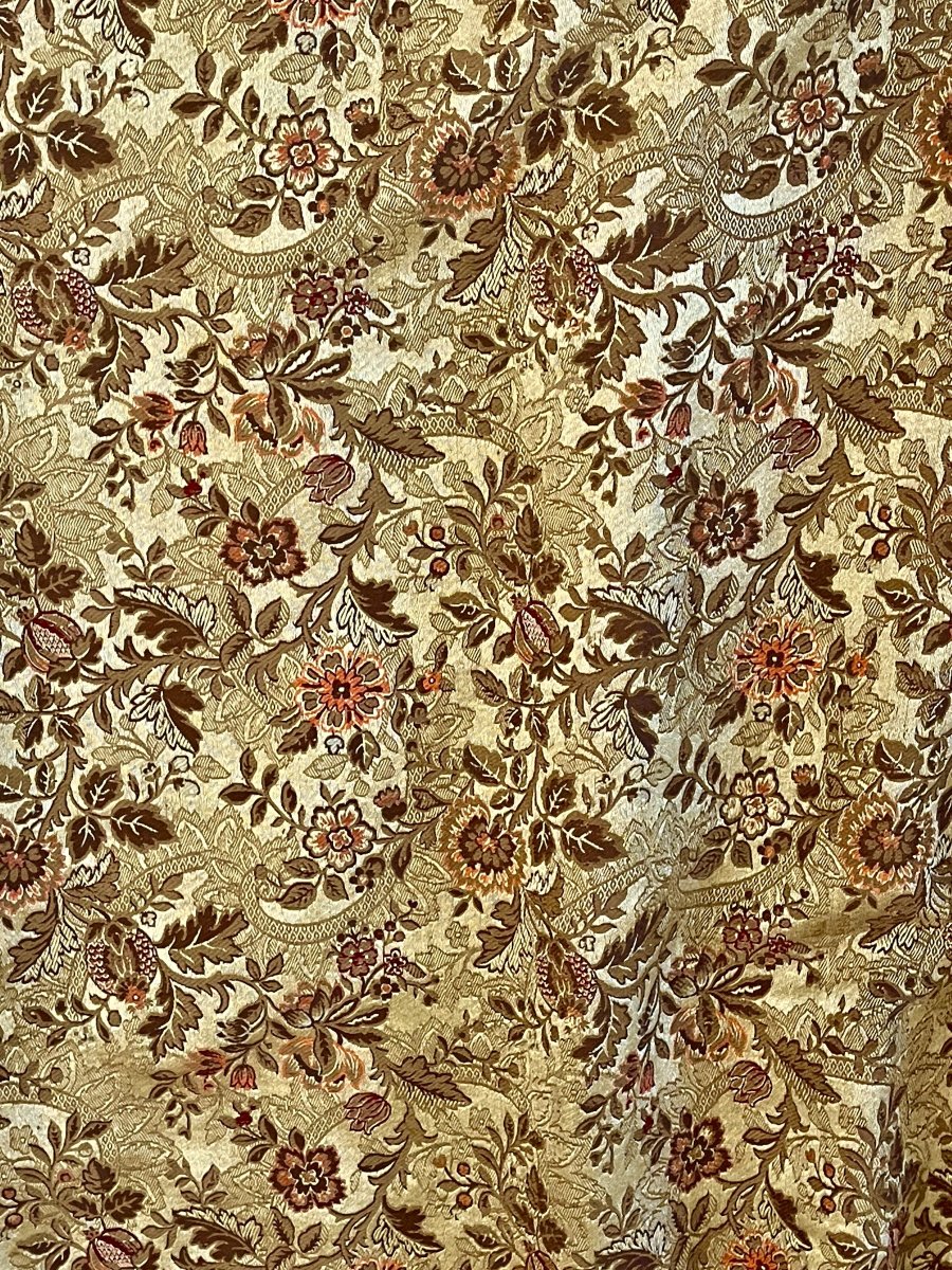 2ème Paire de Rideaux de Château Second Empire en Soie et Lin Or, 352 cm hauteur-photo-3