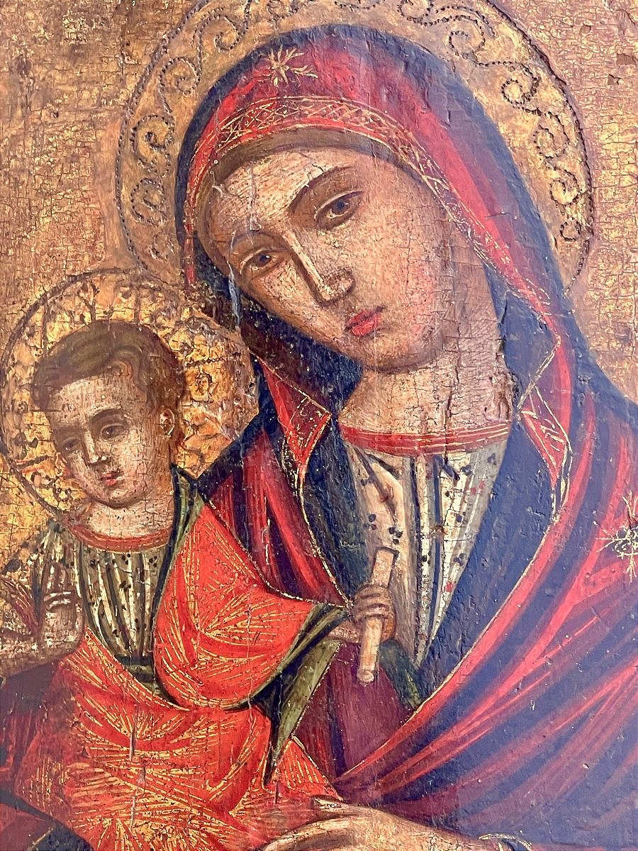 Virgin And Child, Tempera And Gold On Panel, Venetian School, Quattrocento-photo-4