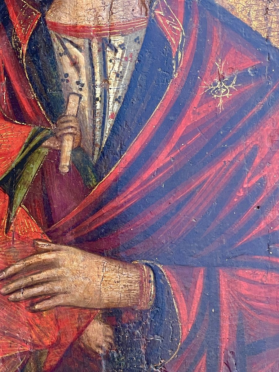 Virgin And Child, Tempera And Gold On Panel, Venetian School, Quattrocento-photo-3