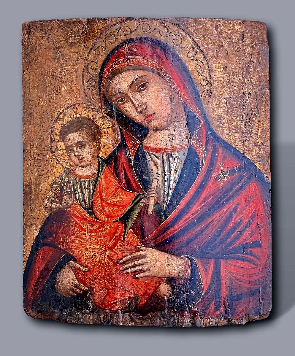 Virgin And Child, Tempera And Gold On Panel, Venetian School, Quattrocento