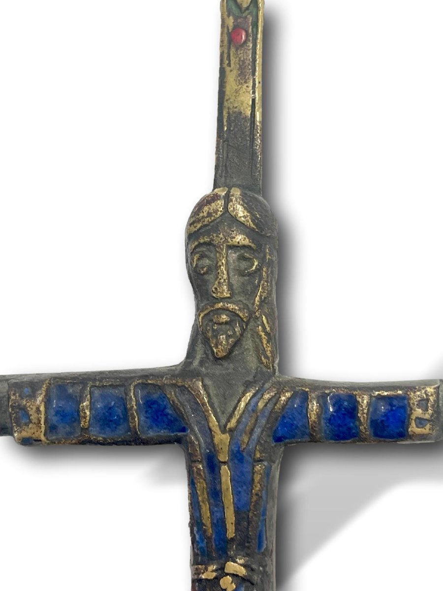 Enameled Bronze Christ In Majesty, After Saint-michel d'Aiguilhe-photo-3