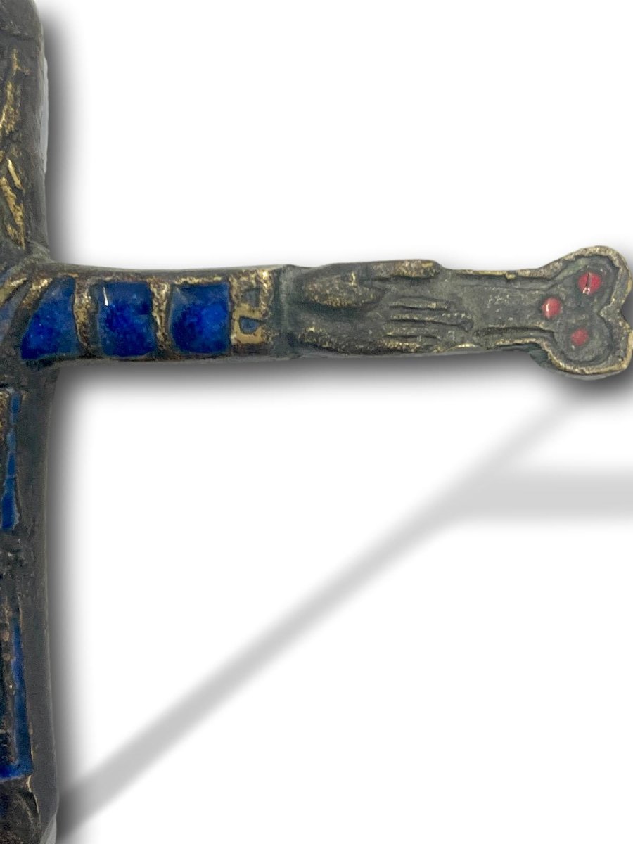 Enameled Bronze Christ In Majesty, After Saint-michel d'Aiguilhe-photo-4