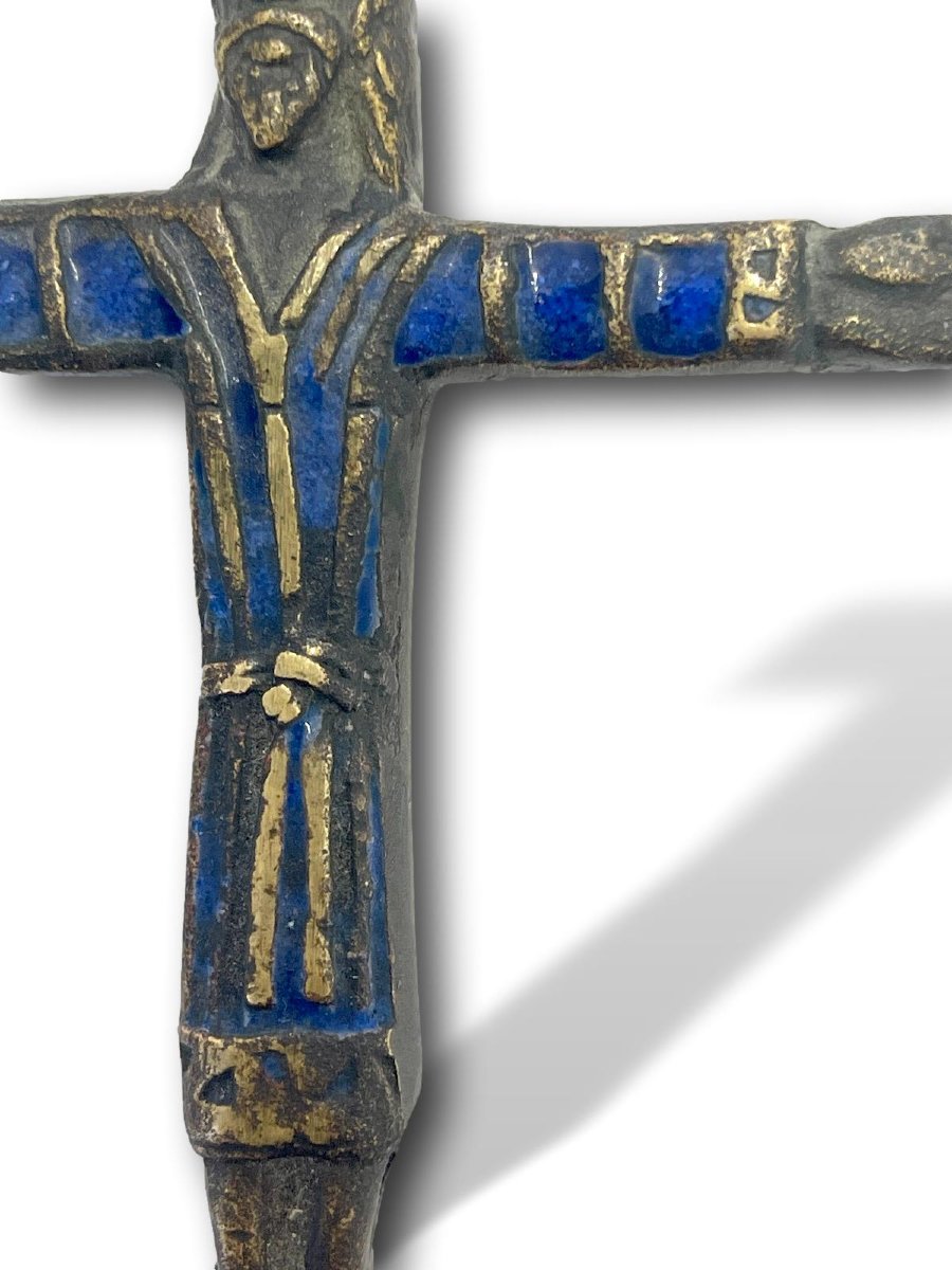 Enameled Bronze Christ In Majesty, After Saint-michel d'Aiguilhe-photo-2