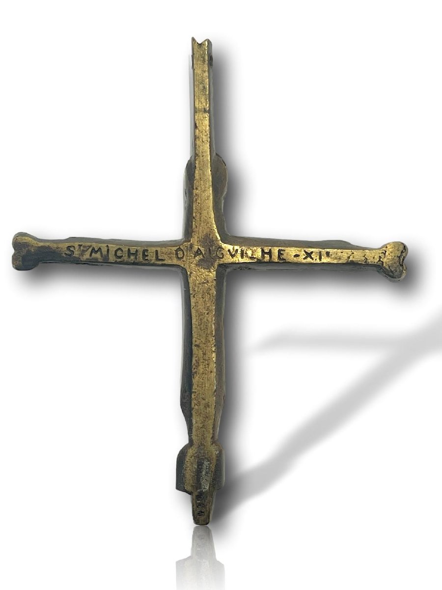 Enameled Bronze Christ In Majesty, After Saint-michel d'Aiguilhe-photo-6