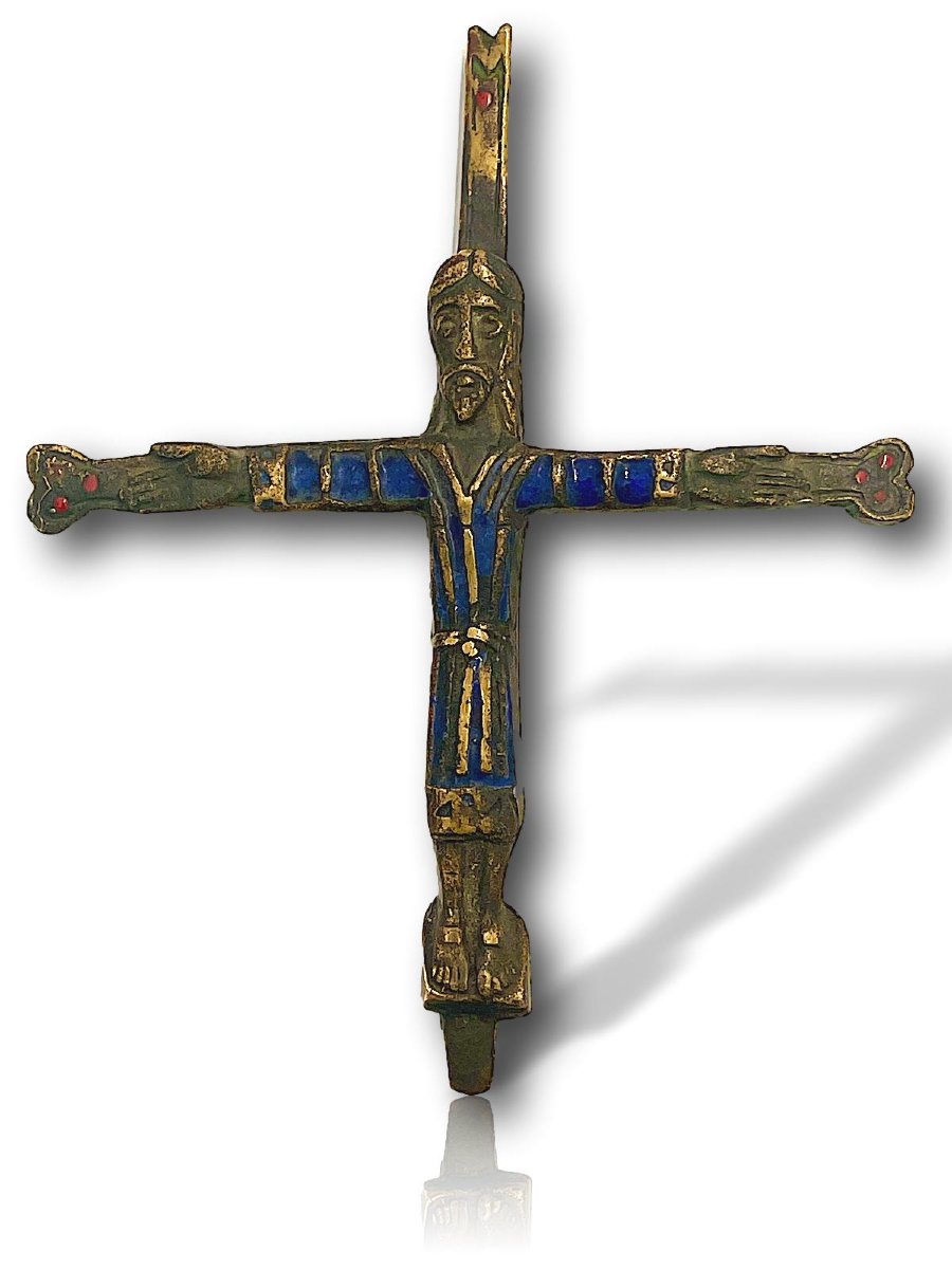 Enameled Bronze Christ In Majesty, After Saint-michel d'Aiguilhe