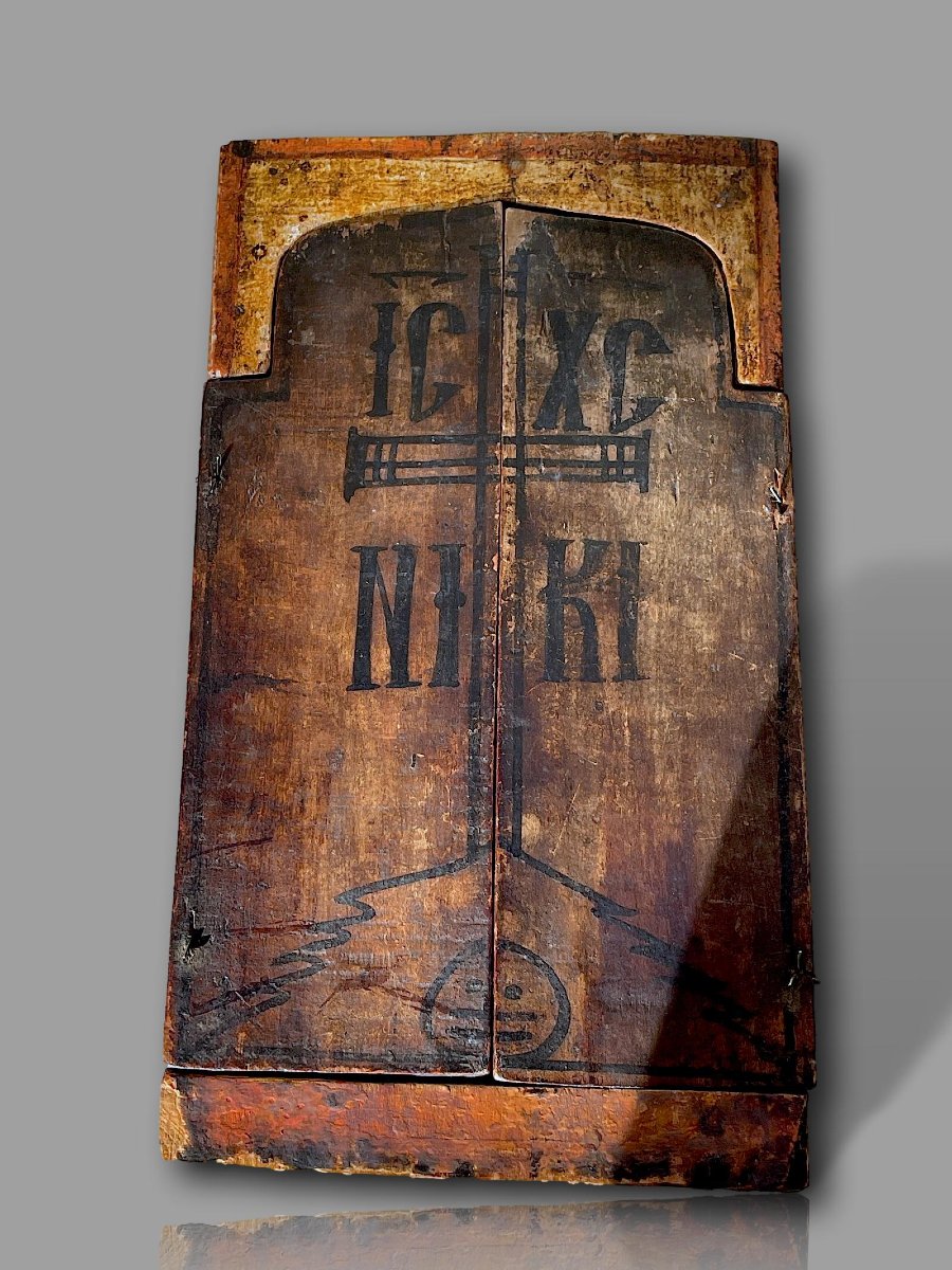 Orthodox Folding Triptych, Virgin And Child, Greece Or The Balkans, 18th Century-photo-7