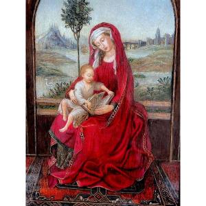Virgin And Child - Dutch School End Of The 16th Century - Follower Of Roger Van Der Weyden -