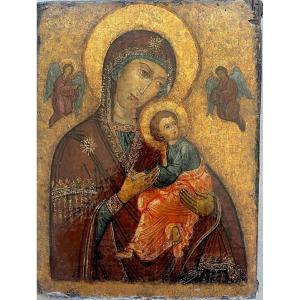 Vierge à l’Enfant - Ecole Vénéto-Crétoise XVIeme siècle - Tempera sur fond d'Or