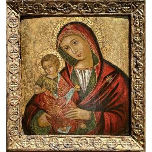 Virgin And Child – Venetian Work, Tempera On Panel, 15th-16th Century
