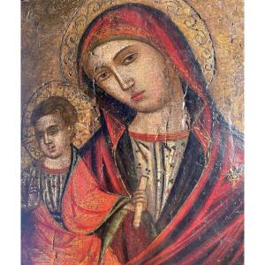 Vierge à l’Enfant – Tempera sur panneau – École Italo-Byzantine, Venise, Quattrocento 15è