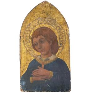 Young Saint In Prayer – Tempera On Gold Ground Panel – 15th Century Italian School
